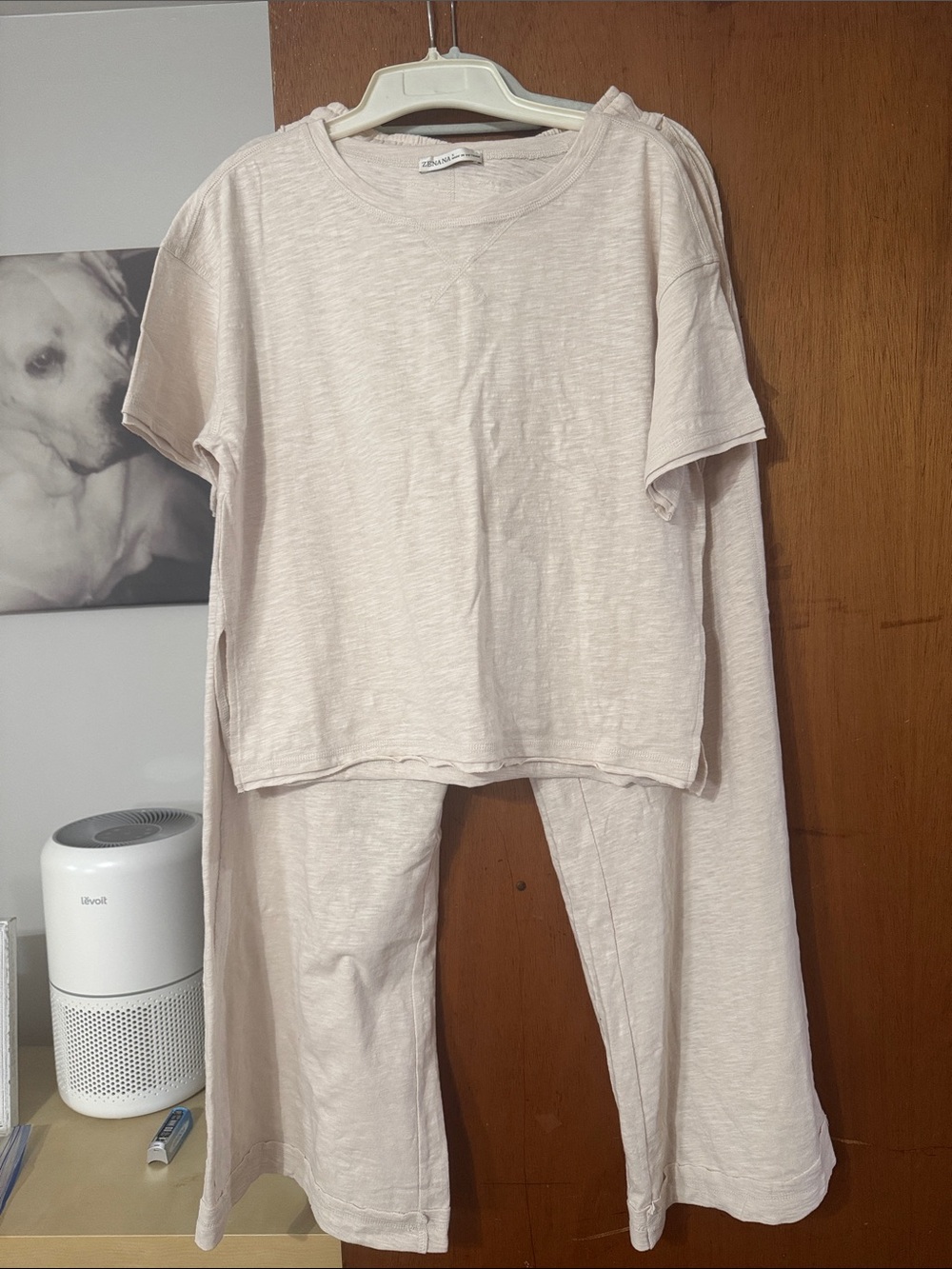 Zenana Neutral Cream wide leg pants Set - Lightweight Two-Piece